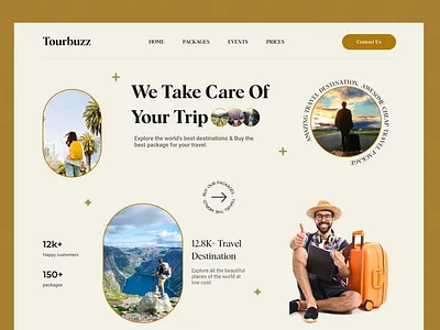 Tourbuzz-Travel landing page adventure destination landing page homepage landingpage tourist travel agency travel guide ui uiux ux webpage