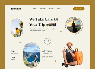 Tourbuzz-Travel landing page adventure destination landing page homepage landingpage tourist travel agency travel guide ui uiux ux webpage