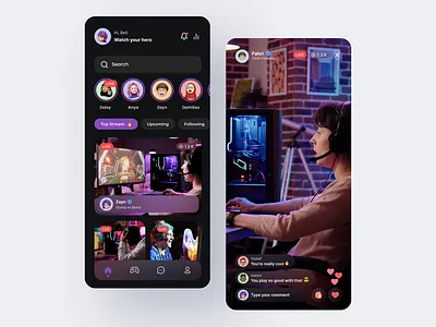 Streaming Mobile App app branding design illustration minimal ui ux web website