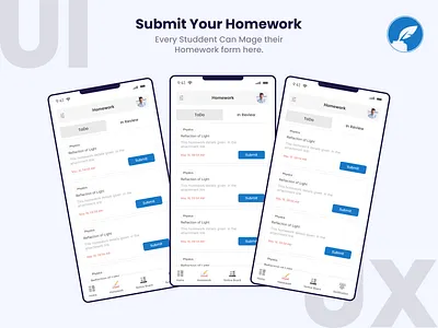 Mobie App Design app design education app homework landing page landing page ui mobile app mobile screen task task menagement to do ui ui design ui template