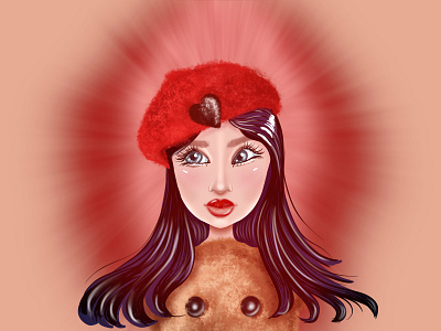 The Girl in the Red Hat baby design drawing girl happy illustration red