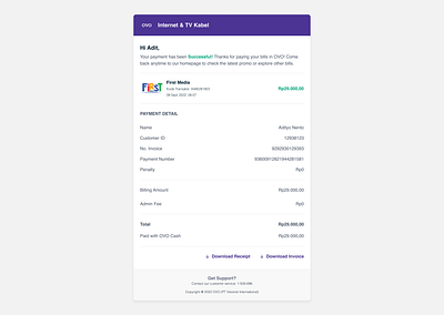 Full - Email Receipt design email graphic design invoice notification typography ui ux