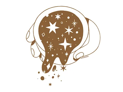 Cup of Dreams childrens book coffee editorial illustration hand illustration stars vector