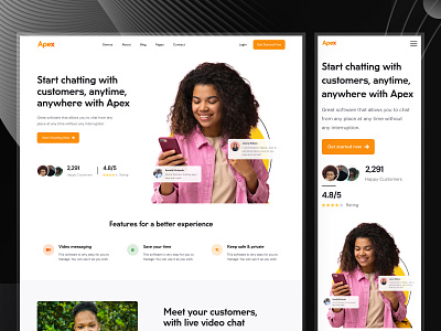 Apex SaaS landing page branding design figma figmaafrica landing page landingpage mobile saas ui ux website