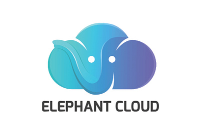 Elephant Cloud Logo branding design graphic design illustration logo ui ux vector