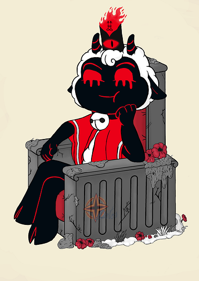 Hub to cult (Cult of the Lamb) 2 art cult cult of the lamb cultofthelamb devolver digital game lamb seated character