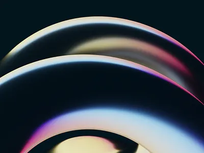 Colorful Waves Abstract Background 3d abstract background banner black colorful curves dark glossy gradient header holographic light metallic modern reflective tech technology wallpaper wavy