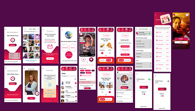 Mobile Dating App app branding design figma interaction design motion design product design typography ui ux vector visual design