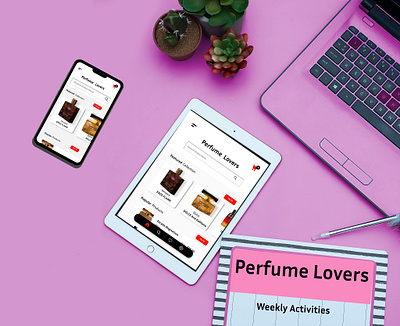 Perfume Lovers app branding design figma interaction design product design typography ui ux visual design