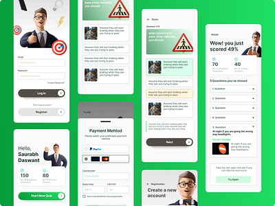 Vision's DOL Quize App 3d app design green high fidelity interface mobile mobile ui quize quize app ui uiux ux
