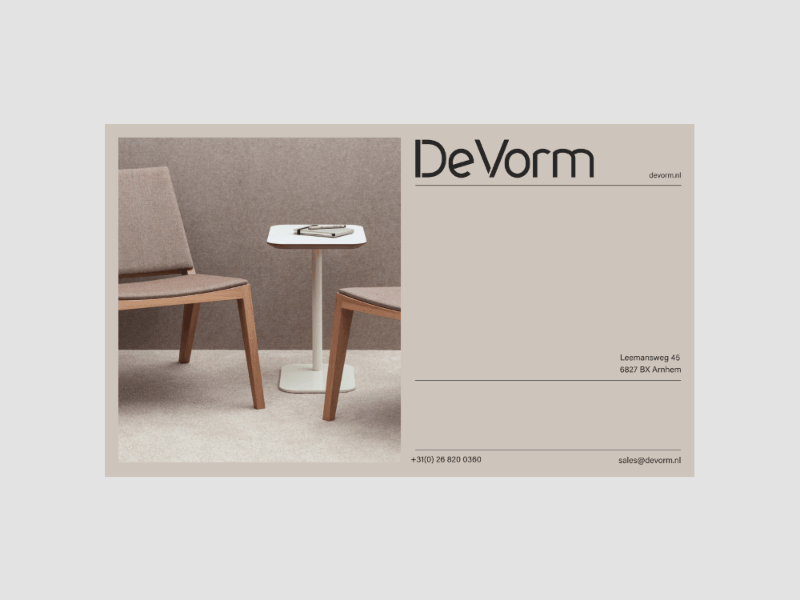 DeVorm corporate website redesign chair corporate design furniture graphic design redesign ui ux webdesign website