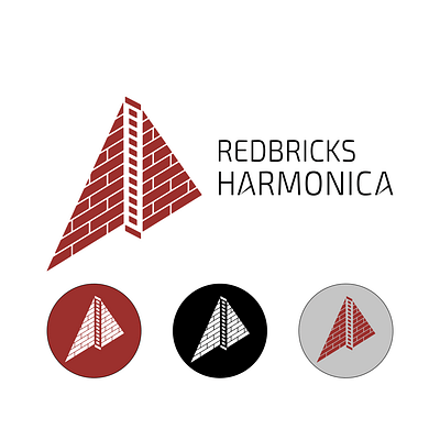 Redbricks Harmonica branding graphic design logo music