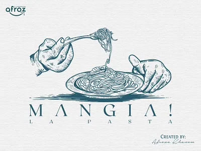 Mangia adobe illustrator beautiful logo branding design graphic design illustration logo pasta vector