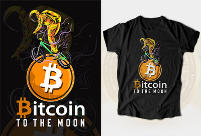 Bitcoin - To the Moon t shirt bitcoin bitcoin t shirt branding crypto crypto bitcoin today customdesign design graphic design illustration merch design merchandise tshirt tshirtdesign vector