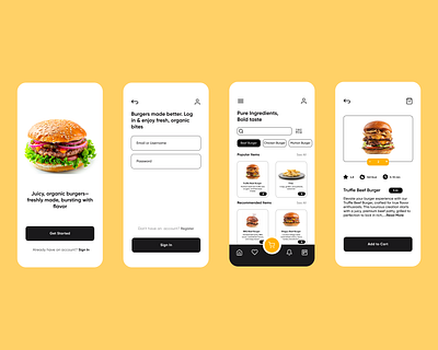 Fast Food Delivery App UI burger mobile app burgers delivery app fast food food food delivry app graphic design mobile app mobile app ui ui ux