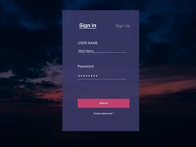 Signup Page - Design Challenge 001 app ui