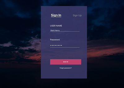 Signup Page - Design Challenge 001 app ui