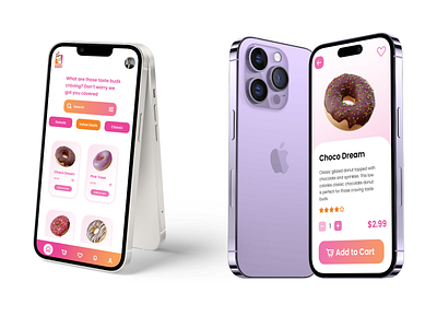 Donuts App UI app design interaction design ui uiux user centered design user flows ux