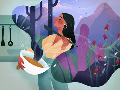 Editorial Illustration flavors food illustration illustration kitchen kitchen illustration landscape landscape illustration mountains mountains illustration