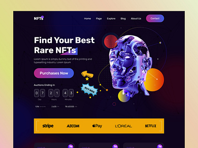 NFT Marketplace Website Design app branding design graphic design illustration landing pgae logo nft nft apps nft landing pgae nft mobile app nft website nfts popular popular nft typography ui ux vector website