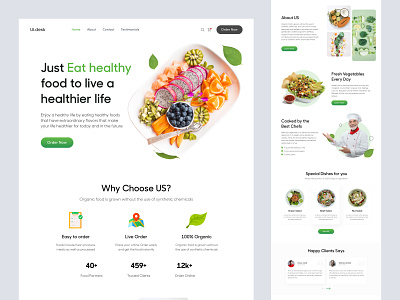 Food landing page design clean food header landing page landingpage minimal modern ui design uiux ux web design webdesign website