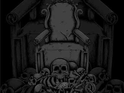 throne artwork concept art darkart design design t shirt digital drawing drawing graphic design hand drawn horror illustration illustrator metal artwork procreate skull art t shirt