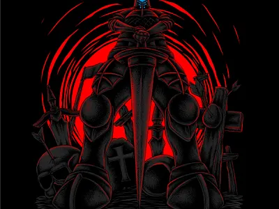 KNIGHT artwork artwork band branding darkart design digital artwork graphic design hand drawn horror illustration illustrator knight metal artwork skull art style t shirt