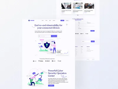 Cyber Security Service Landing Page cyber cyber attacks cyber security website cyber threats figma hacking internet security landing page network security protection security security patch security product vulnerability