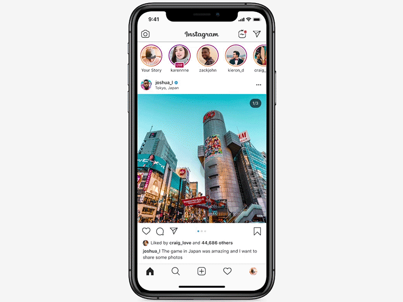 Instagram: Like Animation animation design figma mobile app protopie prototyping ui