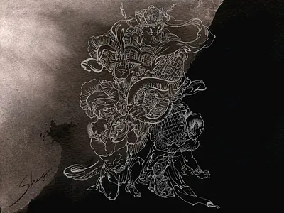 【顺】西方广目天王-Spyan-mi-bzan buddhism design fashion illustration ui ux 西方广目天王 spyan mi bzan 设计