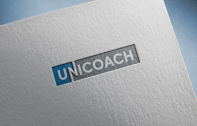 Unicoach Logo Design blue color logo design branding cool design creative design creative logo design education education logo design illustration latter based logo design learning management system lms logo logo presentation moodle online learning logo design school logo university