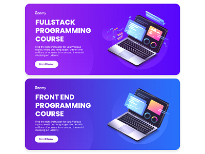Programming Course Banner ads banner banner branding design graphic design illustration logo mobile ui vector