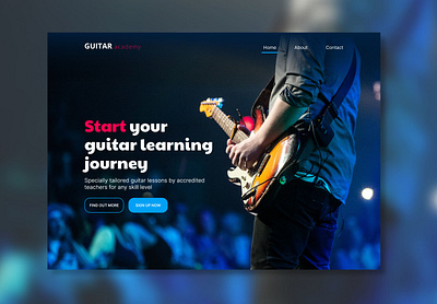 Guitar Academy - Landing Page dailyui design design challenge guitar landing page ui