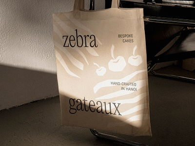 Zebra Gateaux bag bakery brand branding cake design graphic design identity logo minimal pastries tote visual