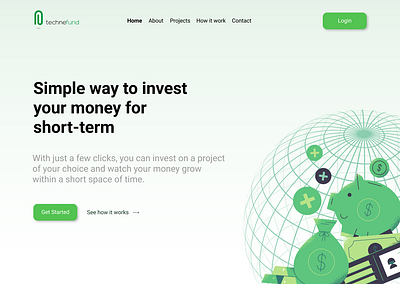 Techne Fund - Welcome page - hero branding graphic design ui