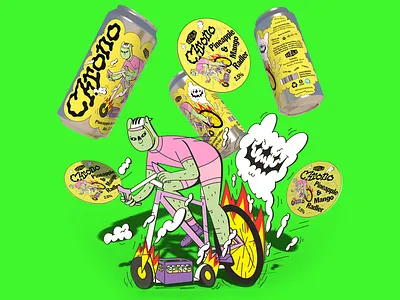 Exale Chrono alcohol alien beer beer label bicycle bike branding brewery can cycling illustration keg lager london occult packaging pint radler ufo vector