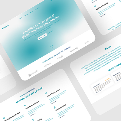 People Flow Landing Page figma inspiration landing page landing page minimal mint green redesign ui website