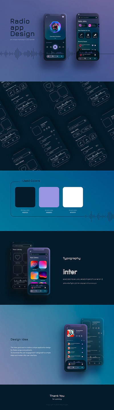 Radio App Design app branding design graphic design ui ux