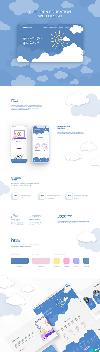 Children Education Web Design app branding design education graphic design ui ux webdesign website