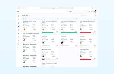 CRM Tasks Kanban View crm contacts crm design kanabn view saas crm task view web app