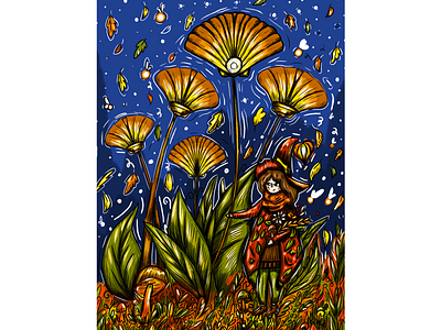 Inktober 04 - Scallop (color) art artist book calendar challenge design digital digital art fairy tale illustration illustrator inctober inctober2022 magic merch postcard print publishing house