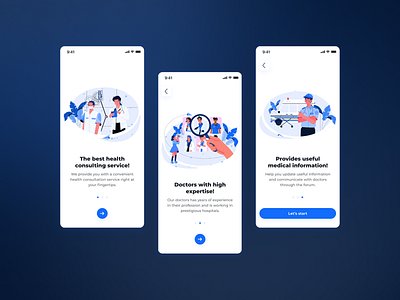 Onboarding Screens - Medical App app blue medical mobile onboarding screen ui