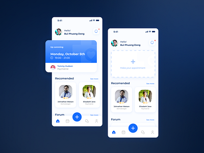 Home Screens - Medical App app blue design home home screen homescreen medical mobile mobile application ui ui design