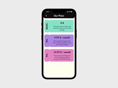 Pricing Design daily ui design mobile pricing ui