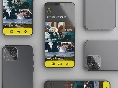 Fitness Application - Phase 1 adobe app app design application design design figma fitness graphic design health interaction interaction design list menu mockup spacing ui user experience user interface ux wireframe