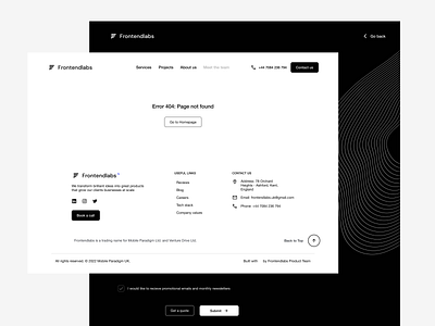Error 404 - Agency website frontendlabs logo typography web design website
