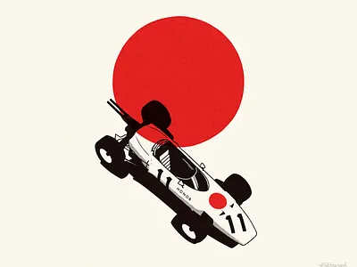 Red Sun's Legacy automotiveart carart design digitalart drivetastefully f1 flat formula1 honda illustration japan vectorartwork vintage