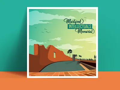 Martyred Intellectuals Memorial Illustration artwork architecture art artwork design digital illustration flat illustration illustration digital landmark landscape structure vector