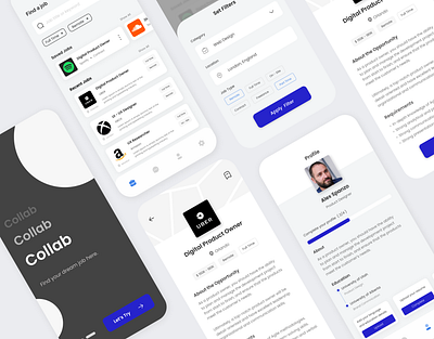 Collab - Hiring Mobile App app design mobileapp product designer ui ux