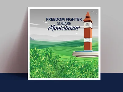 Freedom Fighter Square Illustration artwork architecture design digital illustration flat illustration illustration digital landscape vector
